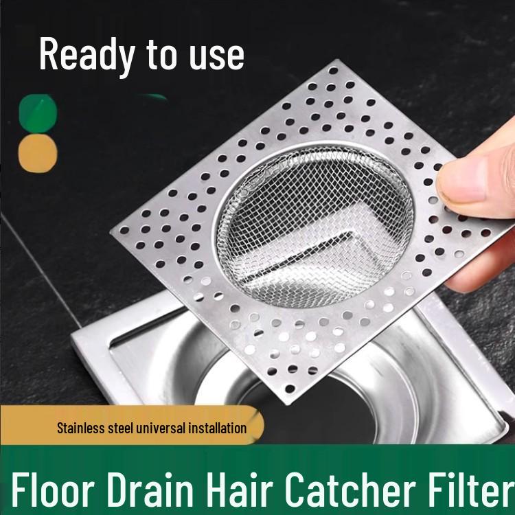 Nerezový koupelnový odtokový filtr na vlasy a mřížkový kryt proti ucpávání