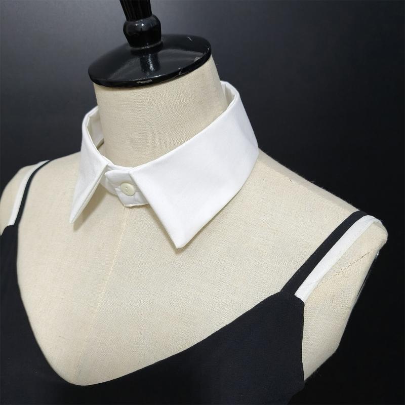 Elegant Blouse Choker Collar for Women with Soft Breathable Fabric Detachable False Lapel Collar Necklace Half Shirt