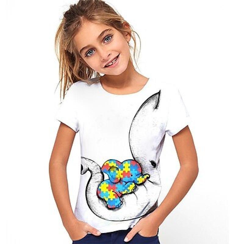 

Cute Fashion Animal Short Sleeve Kids 3D Printed T-Shirt Men s And Girls Crewneck Short Sleeve 160