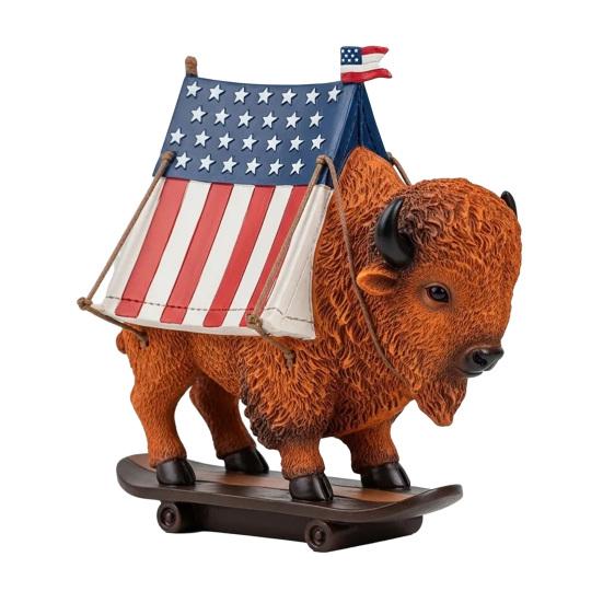 Animal History Resin Ornament American Style Animal Figurine History Themed Patriotic Animal Sculpture for Home Office Desk