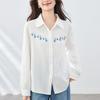 Embroidered Cotton Top for Women Long-sleeved Spring and Autumn Updated Everyday Top