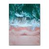 Dekorationsbild, skandinavisches Heimdekor, Ozeanlandschaft, Leinwand, nordischer Stil, Strand, rosa Bus, Wandkunstdruck, Gemälde