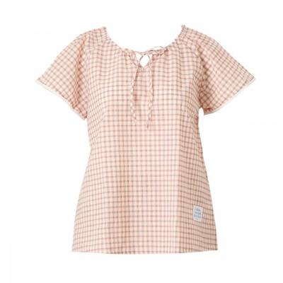 Pastel Check Cotton Polyester Homewear Top[vevs128w]
