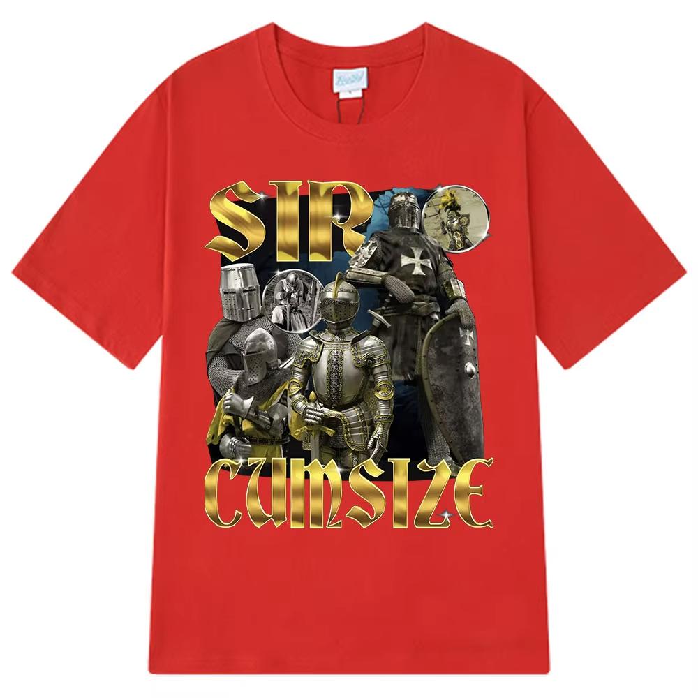 Funny Sir Cumcise Retro Graphic Harajuku T Shirt Men's Women100% Cotton Short Sleeve T-shirts Y2k High Quality Clothing T-shirt