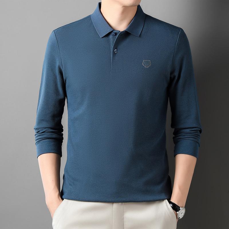 

Long-sleeved POLO Shirt Bottom Men s Autumn Business with Middle-aged Casual Loose Men s Lapel Top 48/M
