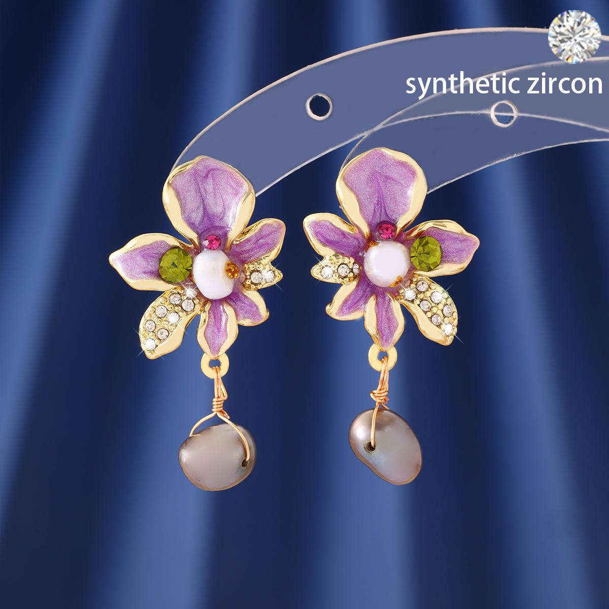 

Модні сережки-краплі для жіночих прикрас фіолетовий