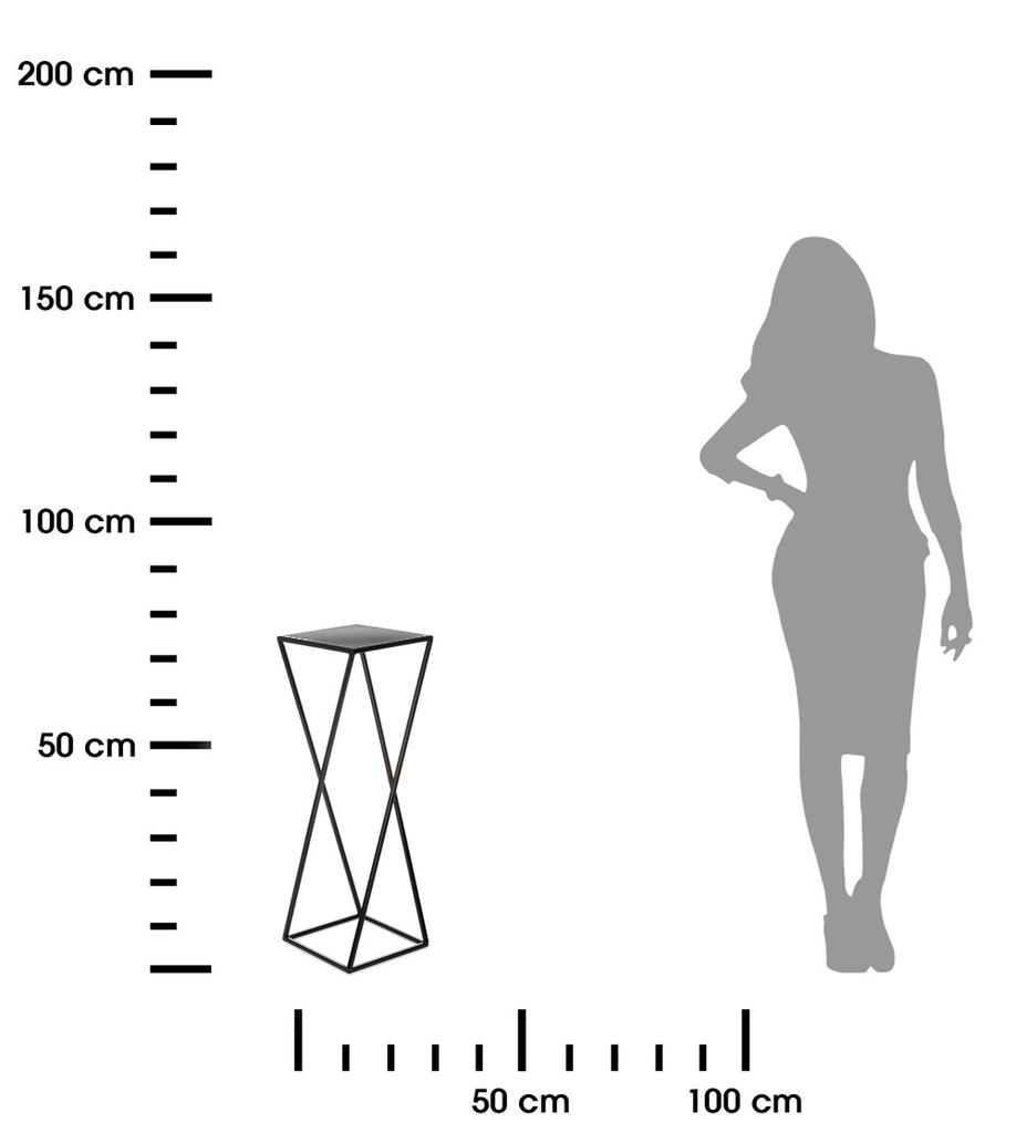 Kwietnik Nowoczesny Czarny Stojący 70 Cm