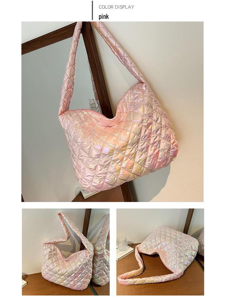 Cloud Pleat Women's Space Cotton Tote - 2026 Autumn/Winter Casual Shoulder Bag