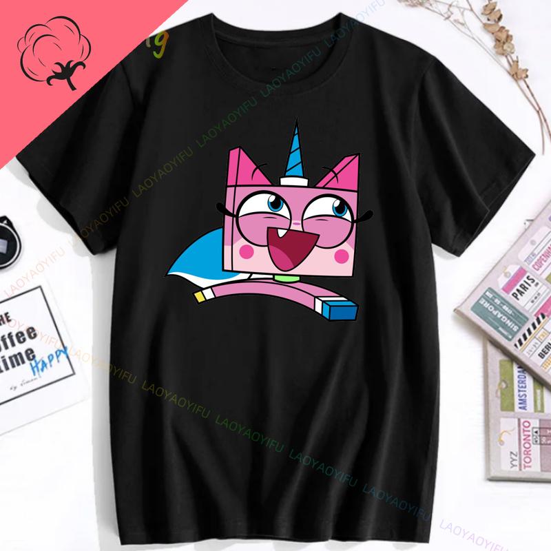 Unikitty Cat Print Funny Tee Shirt Cute 90s  Funny Tee Man Womens 100 Cotton Short Sleeves Couple Birthday Gift Party Shirt