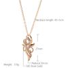 Luxury  Rose Gold Color Crystal Flower Pendant Necklace For Women Shiny Natural Zircon Accessories Daily Fine Jewelry
