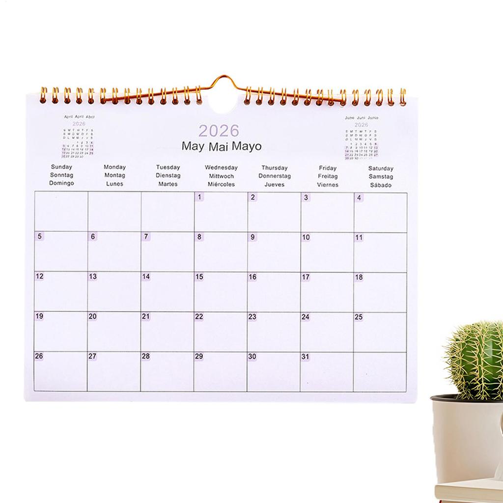 2026 Calendar Horizontal Wall Calendar 12-month of Up-to-date Dates Can Be Hung Monthly Planning