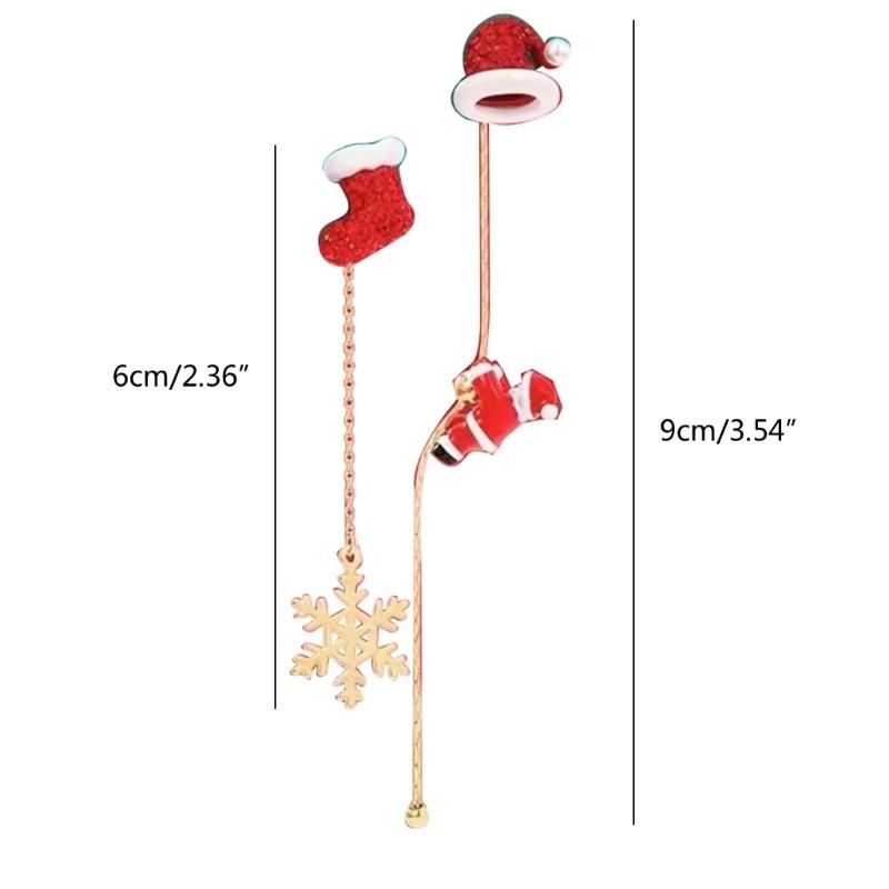 Delicate Jewelry Christmas Hat Socks Snowflake Earrings 2023 Trend Vintage Temperament Drop Earrings for Girls Lady Gift