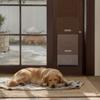 Dog Door for Sliding Glass Door, 1927 mm to 2040 mm Adjustable Height, Aluminum Alloy Frame with Rotating Hinges, Lock Design, 260.4 x 412.8 mm Flap,