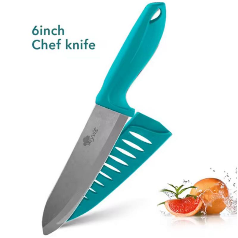 Ceramic Knife 3 4 5 6 Inch Sharp Kitchen Chef Knives Utility Slicer Paring Serrated Bread Meat Cleaver with Sheaths Black Blade