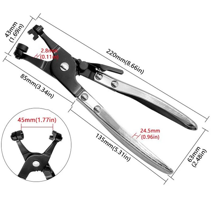 Car Hose Clamp Pliers Auto Water Pipe Removal Swivel Tools Wire Long Reach Hose Clamp Pliers for Fuel Oil Water Hose Hand Tool