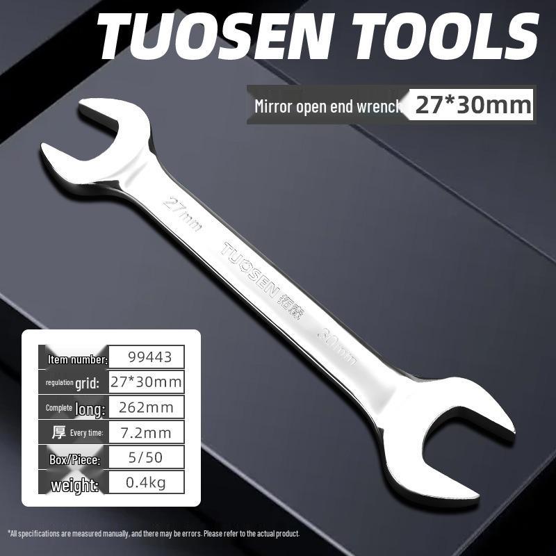 Metric Mirror Finish Double End High Hardness Open End Wrench - Multi-Spec Hand Tool