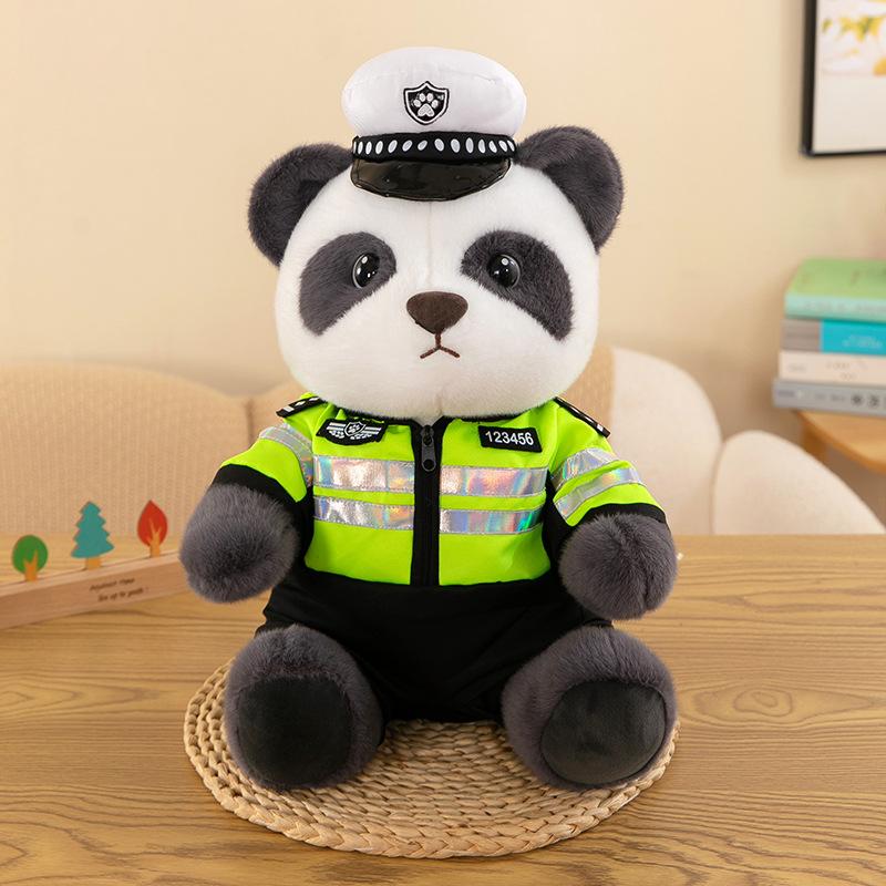 Traffic police bear cavalry doll police fire bear doll oversized police bear plush toy 30cm----0.2kg