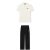Fila Modern Heritage Comfortable Soft Breathable Long Pants Moisture Wicking Sun Protection Short Sleeve Casual Set F11W421113F-IV+F11W339609F-BK
