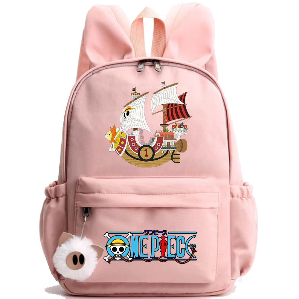 Anime Printed One Piece Backpack Knapsack Kids Boy Girl School Bag Teenager Student Cartoon Bookbag Outdoor Rucksack