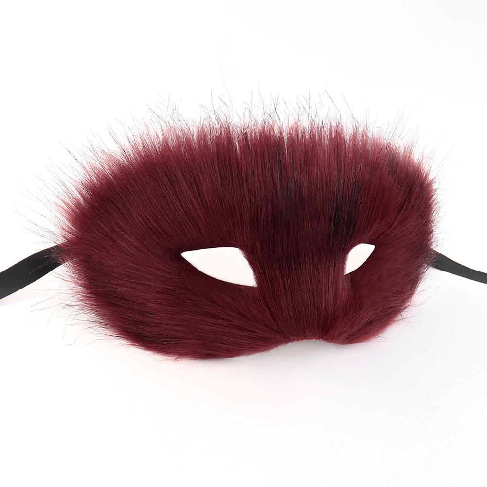 Cosmetic Masquerade Party, Long-haired Fox Half-face Mask, New Eye Mask, Plastic Mask, Mysterious Animal Mask