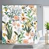 Flower Bird Shower Curtain Botanical Flower Leaf Home Decor Polyester Fabric Washable Shower Curtains Bathroom Decor With Hooks