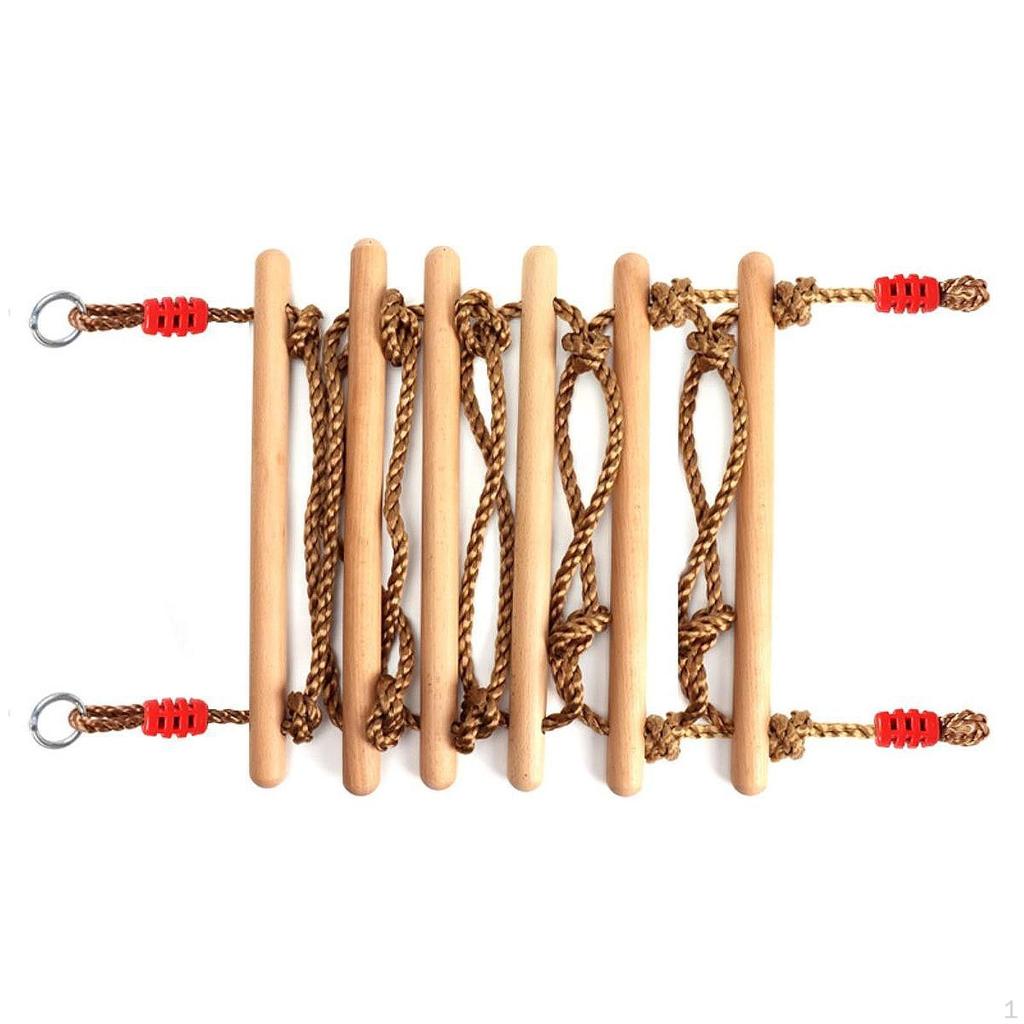 Wooden Swing Rope Ladder Hanging Fitness Toy Lightweight Obstacle for Child