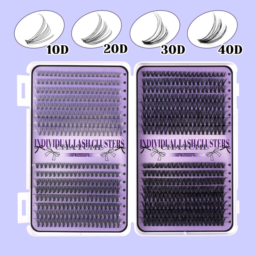 640 Tufts Diy Single Tufts Of False Eyelashes White Box Natural Thick D-Song Segmented Grafting Eyelashes