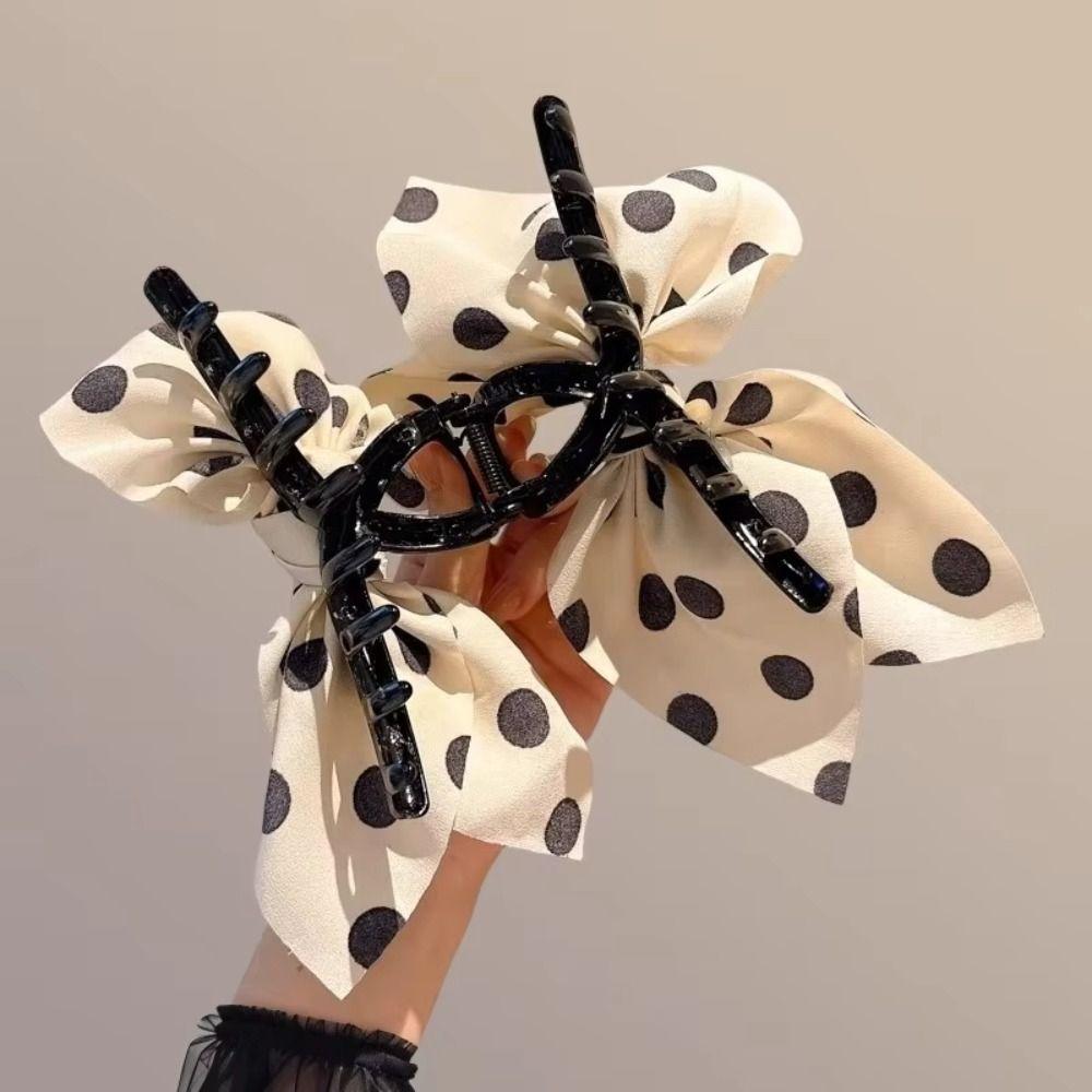 Bow Shark Clip Satin Hair Clip Retro Hair Accessories Girls