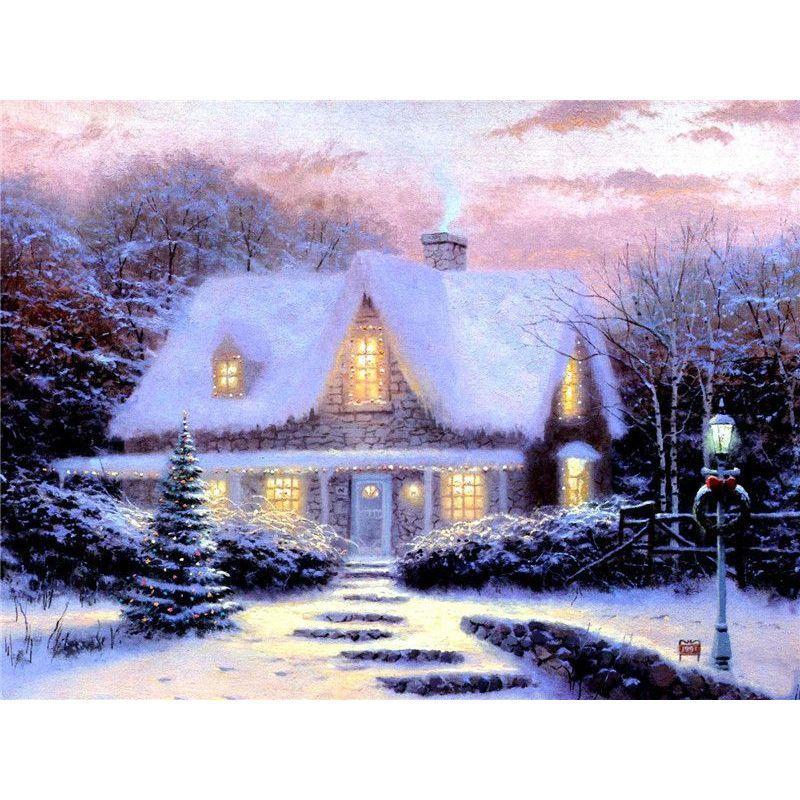 

Зимняя алмазная живопись «сделай сам», Рождество, полная дрель, круглые алмазные наборы для вышивки мозаики, алмазная вышивка, домашний декор, набор для рукоделия Full Round 20x25CM