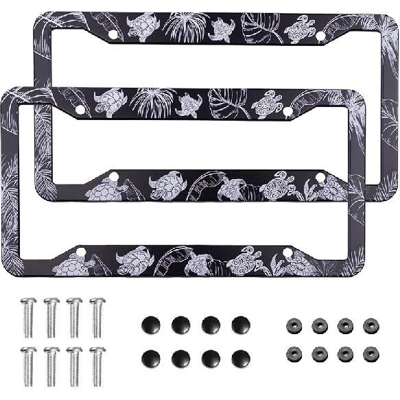 Mounta License Plate Frame 2 Pack Universal US Car Plate Holder Cover Accessories Decor With Screw For Women Man 12.3 X 6.3 Inch
