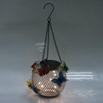 1/2Pcs Solar-Powered Butterfly Round Ball Lanterns Hanging Outdoor Garden Lights Yard Decor Holiday Gift Solar Lighting