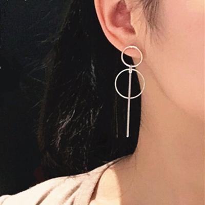 Simple Korean Circle Earrings for Woman Girls Punk Metal Geometric Earring Perrty