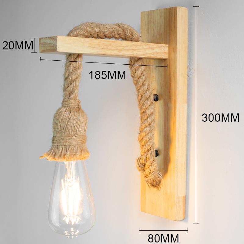 Retro Wood Wall Light E27 Vintage Sconce Wall Lights Fixture Indoor Home Decor Dining Room Bedside Lamp Bedroom Lighting