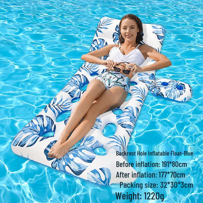 Foldable Striped Inflatable Pool Float Hammock Recliner