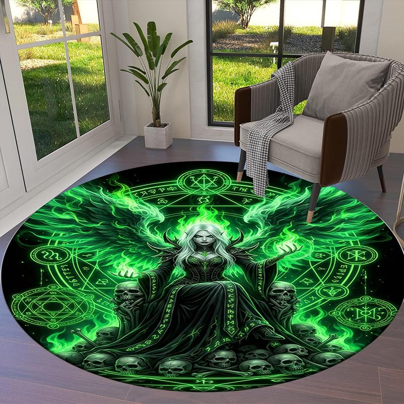 Seven Deadly Sins Round Area Rug,Carpet Rug for Living Room Bedroom Sofa Playroom Decor,Non-slip Floor Mat