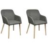 Day and Night - Day and Night Dining Chairs 2 Pcs Fabric and Solid Wood Light Gray Oak