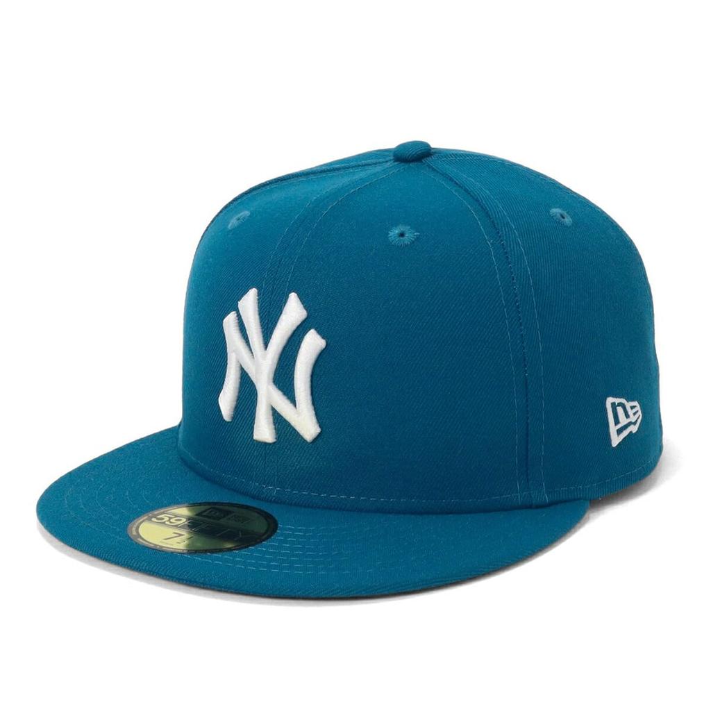 New Era 59FIFTY Cap MLB New York Yankees NY Seashore Blue Blue ONSPOTZ Exclusive and 59FIFTY Straight Flat Visor Cap with Deep UV Trendy Functional
