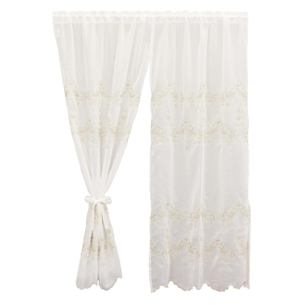 Morris Design Studio Style Strawberry Lace by Kawashima Selkon EW1702 Curtain, Thief, Beige, 150x150cm, Washable, Classic, Textiles,