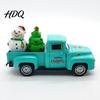 Miniature Truck Model Christmas Pickup Figurine Vintage Car Statue with Santa Claus Red Figurine Tree Snowman Alloy Vehicle Ornament for