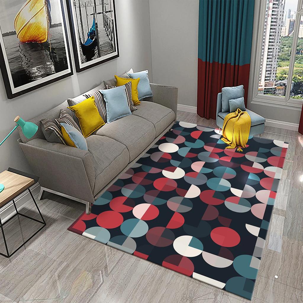 Colorful Lines Circle Geometry Texture Carpet for Bathroom Kitchen Entrance Doormats Anti-slip Rugs Bedroom Decor Floor Carpet
