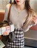 Autumn and winter new solid color soft waxy round neck knitted bottoming shirt female slim slim slim pullover sweater with top