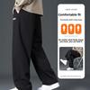 Men Autumn Winter Thick Fleece Warm Trousers Drawstring Cropped Pants Men Add Velvet Casual Loose Drape Sweatpants Sports Slacks