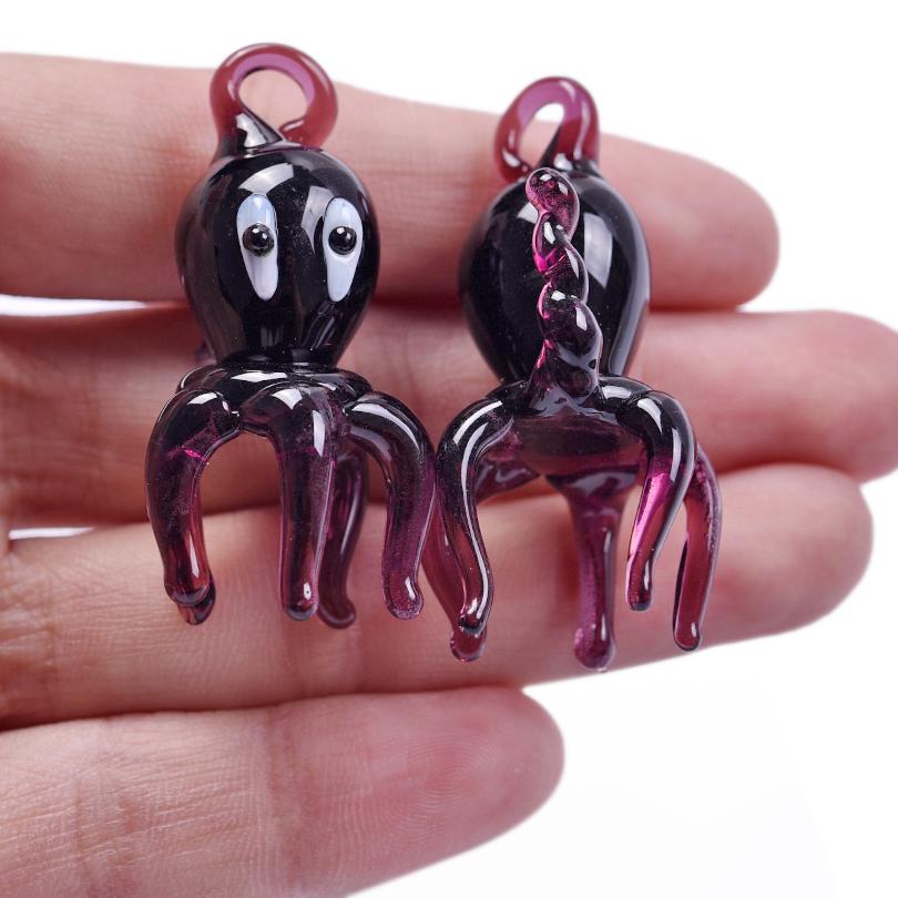 

Funny Sea Animal Glass Charm Octopus Pendant Charms For Jewelry Making Supplies Handmade Materials To Make Keychain DIY Earrings