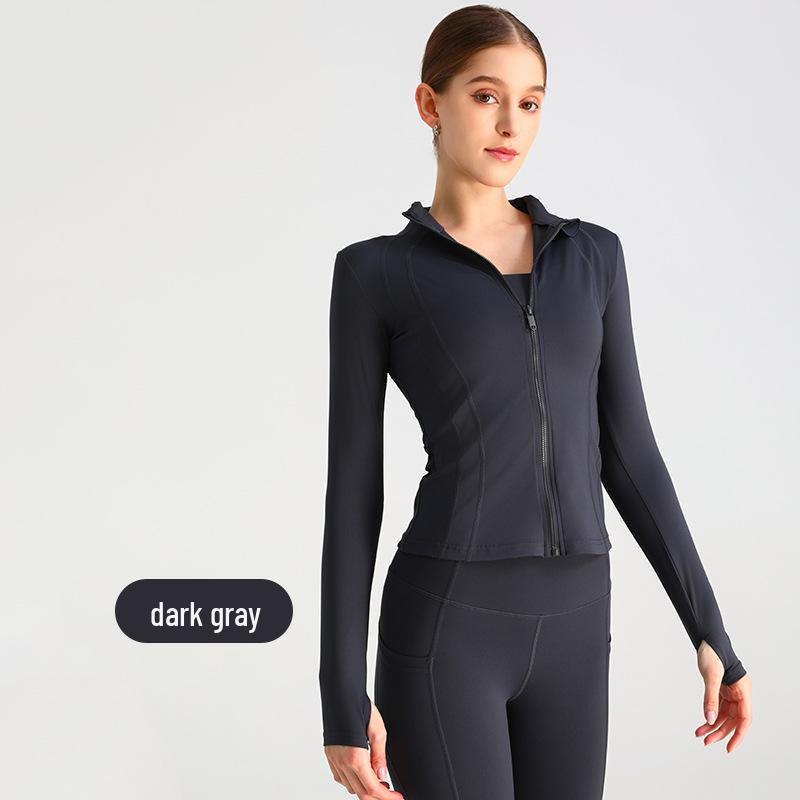 Women's Slim Fit Quick-Dry Zip-Up Yoga Top - Long Sleeve & Bare Feel