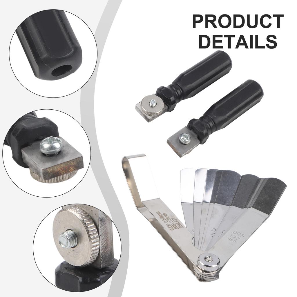 Metric and For Imperial Feeler Gauge Set 16 Piece for Accurate Vehicle Clearance with Compact Storage and Metal Build