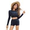 Split Long-sleeved Surf Suit Women's Sunscreen Swimsuit Wetsuit Sexy Casual Swimsuit