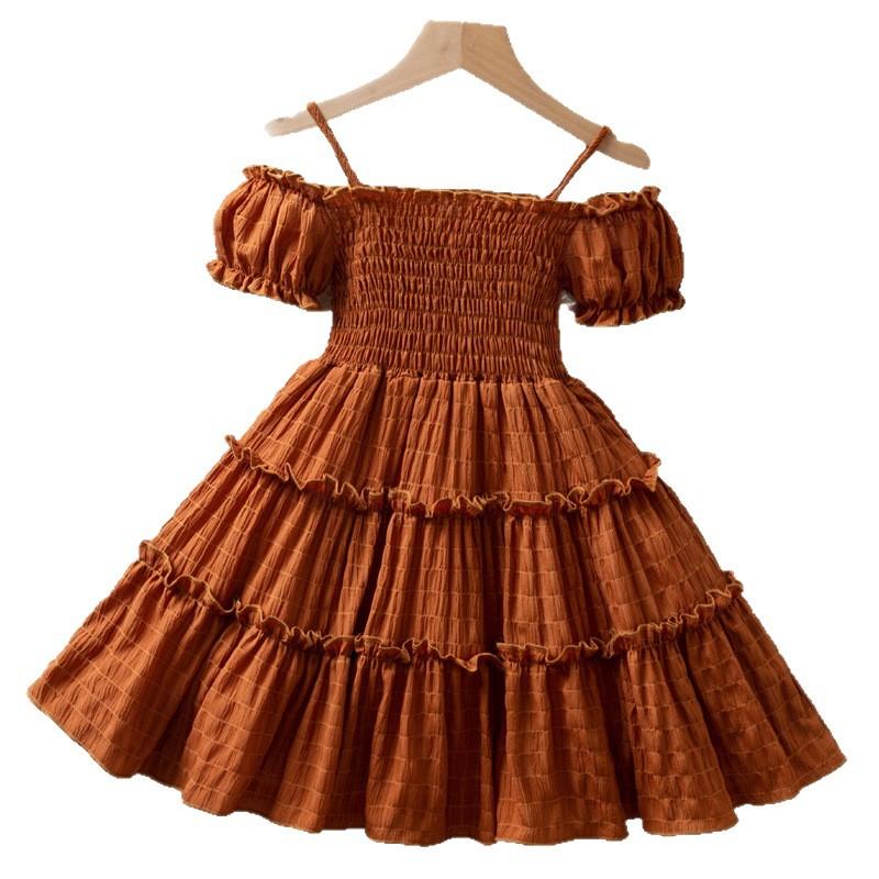 Summer New Style Puff Sleeve Fashion Princess Skirt for Girls