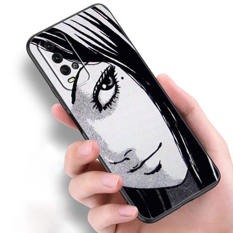 Anime Junji Ito Tees Horror Silicone Phone Case For Xiaomi Redmi Note 11 10 9 8 Pro 11T 10T 10S 9S 8T 9 9A 9C 9T Black Cover