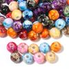 50-100pcs 8/10/12mm Crackle Acrylic Beads Colorful Round Loose Spacer Beads For DIY Jewelry Making Bracelet Necklace Accessories