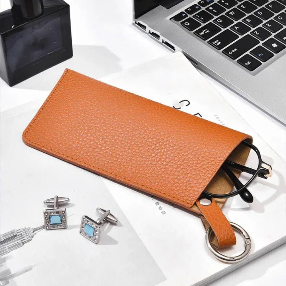 Eyewear Protector Case Pu Leather Glasses Bag With Keyring Sunglasses Eyeglass Bag  Outdoor